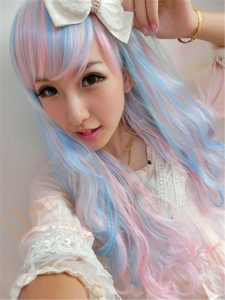 Wig Lolita Multi Color Fashion Long +gift